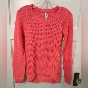 Aeropostale pullover sweater, fun chunky knit in bubblegum pink, medium, soft